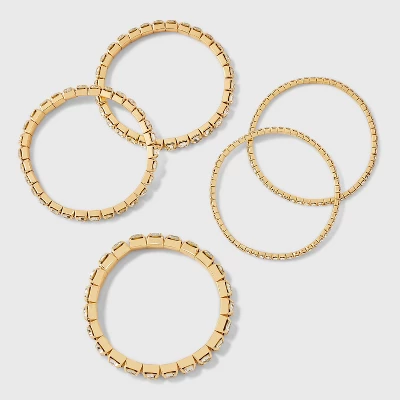 Cupchain Stretch Bracelet Set 5pc - A New Day™ Gold/Clear 3 Cupchain Stretch Bracelet Set 5pc - A New Day™ Gold/Clear