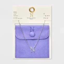 Silver Plated Cubic Zirconia Initial Pendant Necklace - A New Day™ Silver 38 Silver Plated Cubic Zirconia Initial Pendant Necklace - A New Day™ Silver -A New Day™ GUEST 3e9612a2 1489 4b5f bd32 6d0c5eca5541