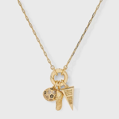 14K Gold Dipped Cubic Zirconia Soccer And All Stars Charm Necklace - A New Day™ Gold 6 14K Gold Dipped Cubic Zirconia Soccer And All Stars Charm Necklace - A New Day™ Gold - Image 4