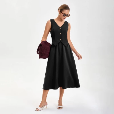 Women's Layered Waistcoat A-Line Dress - A New Day™ 5 Women's Layered Waistcoat A-Line Dress - A New Day™ - Image 3