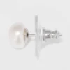 Freshwater Pearl Sterling Silver Stud Fine Jewelry Earrings 2pc - A New Day™ Silver/White