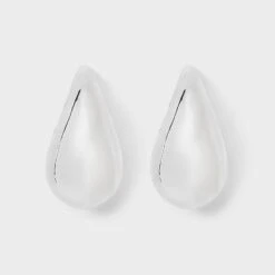 Thick Tear Drop Stud Earrings - A New Day™ Silver: Hypoallergenic Plastic, Post Closure, 1.3" Length 7 Thick Tear Drop Stud Earrings - A New Day™ Silver: Hypoallergenic Plastic, Post Closure, 1.3" Length -A New Day™ GUEST 42f22c31 3e0b 4952 b238 f01da2664ac2