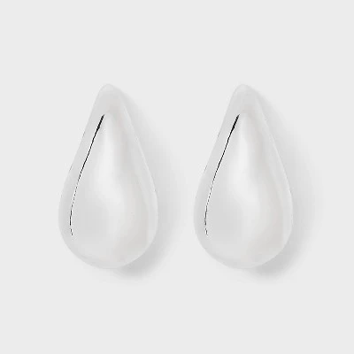Thick Tear Drop Stud Earrings - A New Day™ Silver: Hypoallergenic Plastic, Post Closure, 1.3" Length 5 Thick Tear Drop Stud Earrings - A New Day™ Silver: Hypoallergenic Plastic, Post Closure, 1.3" Length - Image 3