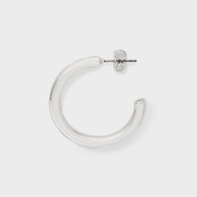 Rhodium Classic Hoop Earring Set 3pc - A New Day™ Silver 4 Rhodium Classic Hoop Earring Set 3pc - A New Day™ Silver - Image 2