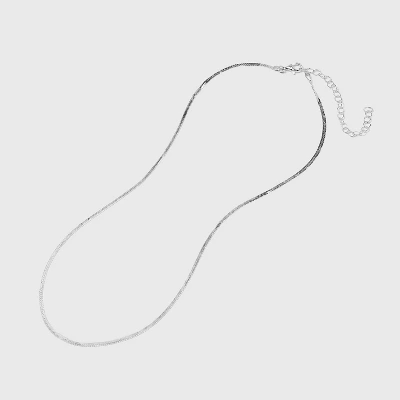 Sterling Silver Herringbone Chain Necklace - A New Day™ Silver 4 Sterling Silver Herringbone Chain Necklace - A New Day™ Silver - Image 2