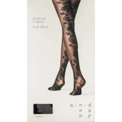 Women's Floral Back Tights - A New Day Black
