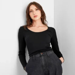 Women's Long Sleeve Slim Fit Reversible Seamless T-Shirt - A New Day™ -A New Day™ GUEST 45fe8169 e355 42bd bf76 3bc2c1fff46e