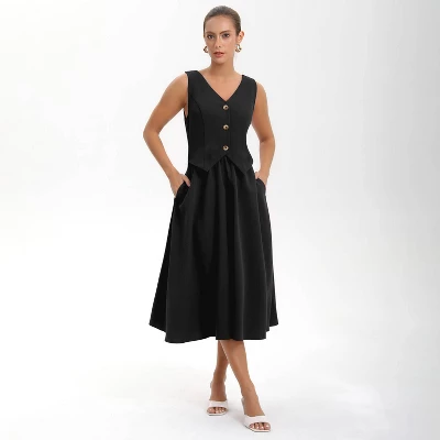 Women's Layered Waistcoat A-Line Dress - A New Day™ 3 Women's Layered Waistcoat A-Line Dress - A New Day™