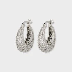 Cubic Zirconia Tapered Pave Huggie Hoop Post Earrings - A New Day™ Silver: Sterling Silver, Nickel-Free 8 Cubic Zirconia Tapered Pave Huggie Hoop Post Earrings - A New Day™ Silver: Sterling Silver, Nickel-Free -A New Day™ GUEST 47233ced c711 4f6a 8f29 24891689e3a4