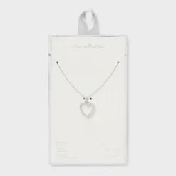 Sterling Silver Open Heart Cubic Zirconia Necklace - A New Day™: Spring Ring Clasp, 16" Pendant 8 Sterling Silver Open Heart Cubic Zirconia Necklace - A New Day™: Spring Ring Clasp, 16" Pendant -A New Day™ GUEST 494144d2 8259 4bce b454 9ae18c0022b0