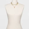 3 Row Chunky Chain Necklace - A New Day™ Gold