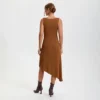 Women's Asymmetrical Knit Midi Sheath Dress - A New Day™ Brown