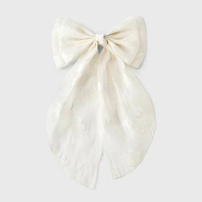 Chiffon Floral Double Bow Hair Barrette - A New Day™ 6 Chiffon Floral Double Bow Hair Barrette - A New Day™ - Image 4