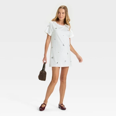 Women's Embellished Mini Dress - A New Day™ White 4 Women's Embellished Mini Dress - A New Day™ White - Image 2