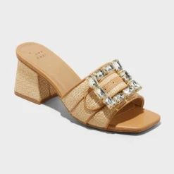 Women's Kathleen Raffia Buckle Block Heels - A New Day™ Beige 9 Women's Kathleen Raffia Buckle Block Heels - A New Day™ Beige -A New Day™ GUEST 4fa5d3cc 74c7 4566 8ea2 b1e208068e95