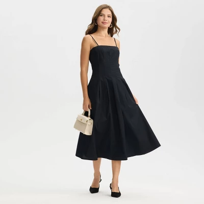 Women's Paneled Midi A-Line Dress - A New Day™ Black 4 Women's Paneled Midi A-Line Dress - A New Day™ Black - Image 2