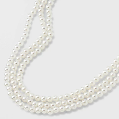 Pearl Multi-Strand Necklace Set 3pc - A New Day™ White 6 Pearl Multi-Strand Necklace Set 3pc - A New Day™ White - Image 4