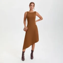 Women's Asymmetrical Knit Midi Sheath Dress - A New Day™ Brown -A New Day™ GUEST 52a157c8 dcc5 4eb4 ae13 c269e35e2b03