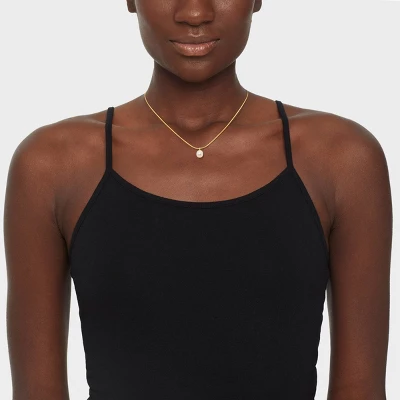 14k Gold Plated Freshwater Pearl On Snake Chain Necklace - A New Day™ Gold: Lobster Claw Clasp, 16-19" Length 3 14k Gold Plated Freshwater Pearl On Snake Chain Necklace - A New Day™ Gold: Lobster Claw Clasp, 16-19" Length