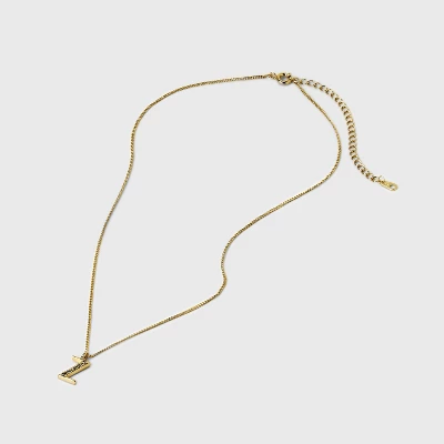 Gold Dipped Cubic Zirconia Initial Pendant Necklace - A New Day™ Gold 4 Gold Dipped Cubic Zirconia Initial Pendant Necklace - A New Day™ Gold - Image 2