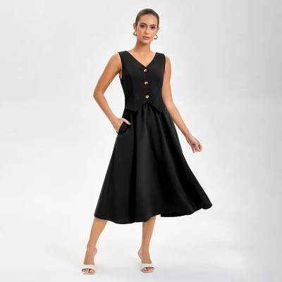 Women's Layered Waistcoat A-Line Dress - A New Day™ 4 Women's Layered Waistcoat A-Line Dress - A New Day™ - Image 2