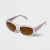 Women's Plastic Angular Wrap Triangle Sunglasses - A New Day™ Ivory -A New Day™ GUEST 5b5368d3 9abb 4d95 9480 9d5ec1d1d516