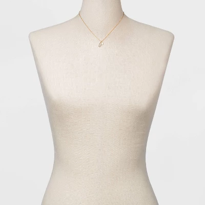 Stone And Square Charm Pendant Necklace - A New Day™ Gold 3 Stone And Square Charm Pendant Necklace - A New Day™ Gold