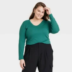 Women's Long Sleeve V-Neck T-Shirt - A New Day™ -A New Day™ GUEST 5d63e4b3 c0db 4d39 971e 1cafca25f6af