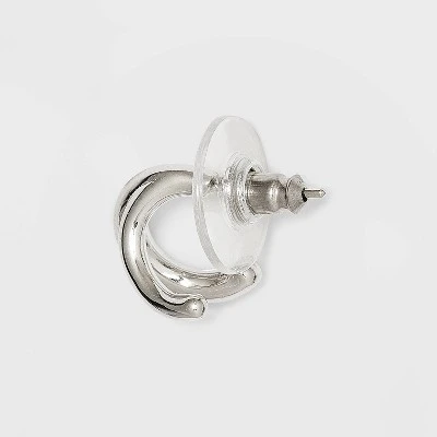 Sterling Silver Faux Duo Hoop Earrings - A New Day™ 4 Sterling Silver Faux Duo Hoop Earrings - A New Day™ - Image 2