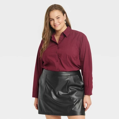 Women's Long Sleeve Relaxed Fit Button-Down Boyfriend Shirt - A New Day™ 6 Women's Long Sleeve Relaxed Fit Button-Down Boyfriend Shirt - A New Day™ - Image 4