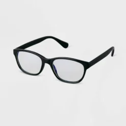 Women's Square Blue Light Filtering Reading Glasses - A New Day™ Black
