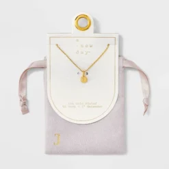 14K Gold Plated Round Initial Pendant Necklace - A New Day™ 34 14K Gold Plated Round Initial Pendant Necklace - A New Day™ -A New Day™ GUEST 5fd78469 c3a1 4b11 a667 1369a1938f54