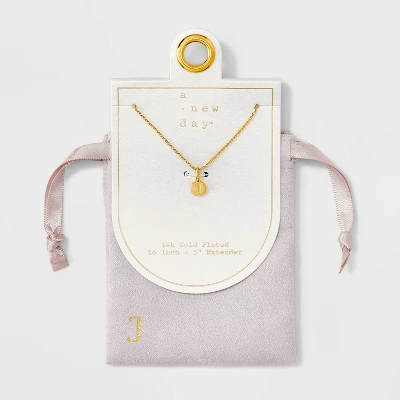 14K Gold Plated Round Initial Pendant Necklace - A New Day™ 15 14K Gold Plated Round Initial Pendant Necklace - A New Day™ - Image 13