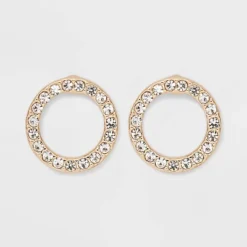 Gold Clear Round Pave Stud Earrings - A New Day™ Gold: Nickel-Free Metal, Statement Design 7 Gold Clear Round Pave Stud Earrings - A New Day™ Gold: Nickel-Free Metal, Statement Design -A New Day™ GUEST 5fdb0f47 515b 4bff ad1b 854166109f28