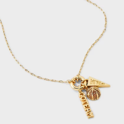 14K Gold Dipped Cubic Zirconia Basketball Charm Necklace - A New Day™ Gold 5 14K Gold Dipped Cubic Zirconia Basketball Charm Necklace - A New Day™ Gold - Image 3