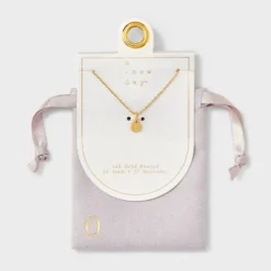 14K Gold Plated Round Initial Pendant Necklace - A New Day™ 39 14K Gold Plated Round Initial Pendant Necklace - A New Day™ -A New Day™ GUEST 62326148 4fbb 4a1d b54a 4c6c6be2b0cc