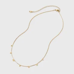 A New Day™ 29 14K Gold Dipped "Game Day" Initial Station Necklace - A New Day™ Gold