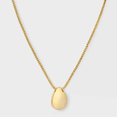 14K Gold Plated Puffed Teardrop Pendant Necklace - A New Day™ Gold 6 14K Gold Plated Puffed Teardrop Pendant Necklace - A New Day™ Gold - Image 4
