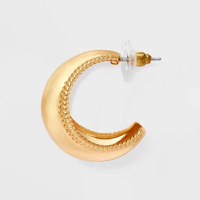 Chunky Hoop Earrings - A New Day™ Gold 4 Chunky Hoop Earrings - A New Day™ Gold - Image 2