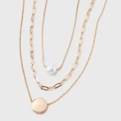 Gold 3 Row With Pearl & Coin Necklace - A New Day™ Gold: Multi-Strand, Nickel-Free Metal, Lobster Claw Clasp, 16" Length 9 Gold 3 Row With Pearl & Coin Necklace - A New Day™ Gold: Multi-Strand, Nickel-Free Metal, Lobster Claw Clasp, 16" Length -A New Day™ GUEST 65f5bf71 0280 40e9 941a 5b290fd6577e