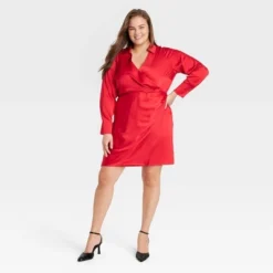 Women's Long Sleeve Satin Shirtdress - A New Day™ -A New Day™ GUEST 6656b27e e374 4471 ab12 28d63791efd0