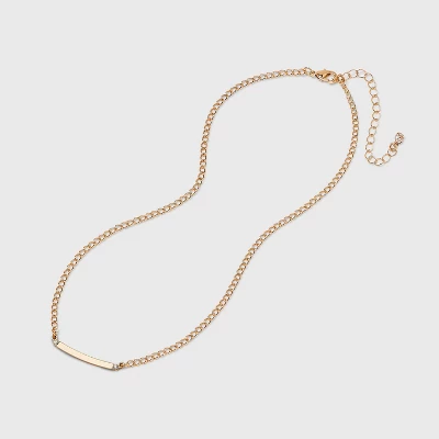 Curved Bar Short Necklace - A New Day™ Gold 4 Curved Bar Short Necklace - A New Day™ Gold - Image 2