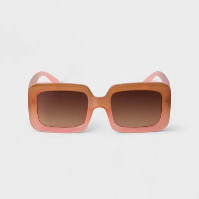 Women's Oversized Plastic Retro Rectangle Sunglasses - A New Day™ 4 Women's Oversized Plastic Retro Rectangle Sunglasses - A New Day™ - Image 2