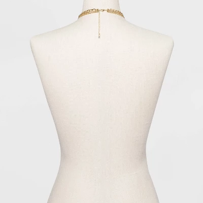 3 Row Chunky Chain Necklace - A New Day™ Gold 4 3 Row Chunky Chain Necklace - A New Day™ Gold - Image 2