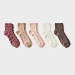 Women's Mixed Tonal Textured 5pk Ankle Socks - A New Day™ Brown/Pink/Ivory 4-10 7 Women's Mixed Tonal Textured 5pk Ankle Socks - A New Day™ Brown/Pink/Ivory 4-10 -A New Day™ GUEST 675165f0 99a6 432f 9ad4 e7ccaf81b2d9