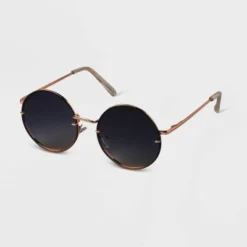 Women's Oversized Metal Round Sunglasses - A New Day™ Gold