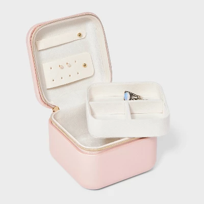 Rounded Square Travel Organizer Jewelry Box - A New Day™ 3 Rounded Square Travel Organizer Jewelry Box - A New Day™