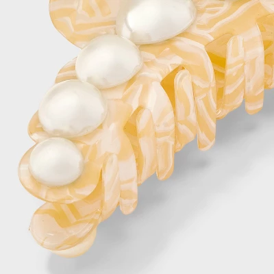 Jumbo Plastic Pearl Claw Hair Clip - A New Day™ Ivory: Hair Accessories For Styling 3 Jumbo Plastic Pearl Claw Hair Clip - A New Day™ Ivory: Hair Accessories For Styling