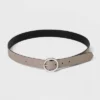 Women's Oval Tapered Center Bar Reversible Belt - A New Day™ Black/Gray -A New Day™ GUEST 69e68a56 90c4 47ba a8c1 47af90b96961