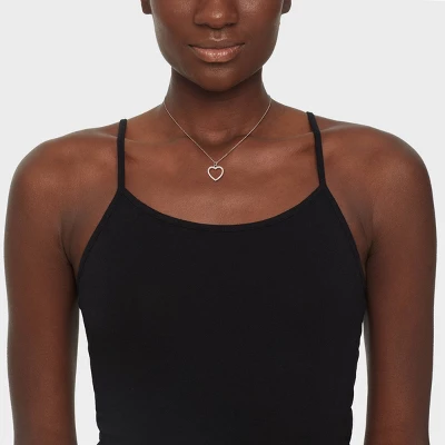 Sterling Silver Open Heart Cubic Zirconia Necklace - A New Day™: Spring Ring Clasp, 16" Pendant 3 Sterling Silver Open Heart Cubic Zirconia Necklace - A New Day™: Spring Ring Clasp, 16" Pendant